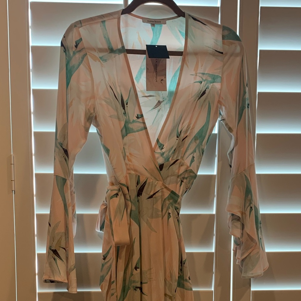 Floral wrap ruffle dress